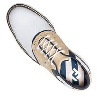 FootJoy Mens Traditions Saddle Golf Shoes, White/Tan