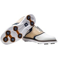FootJoy Mens Traditions Saddle Golf Shoes, White/Tan