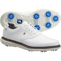 FootJoy Mens Traditions Saddle Golf Shoes, White/White