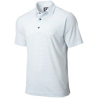 FootJoy Men's Athletic Fit ProDry Performance Classic Stripe Golf Polo, White/Blue