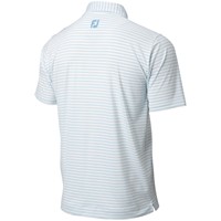 FootJoy Men's Athletic Fit ProDry Performance Classic Stripe Golf Polo, White/Blue