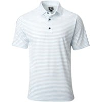 FootJoy Men's Athletic Fit ProDry Performance Classic Stripe Golf Polo, White/Blue