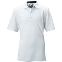 FootJoy Junior Solid Pique Golf Polo, White