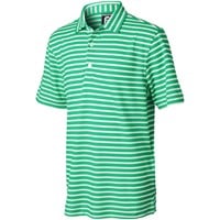 FootJoy Junior Stripe Pique Golf Polo, Green/White