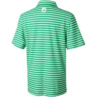 FootJoy Junior Stripe Pique Golf Polo, Green/White