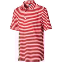 FootJoy Junior Stripe Pique Golf Polo, Red/White