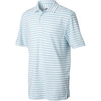 FootJoy Junior Stripe Pique Golf Polo, White/Light Blue