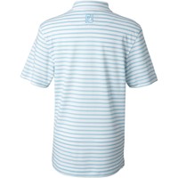 FootJoy Junior Stripe Pique Golf Polo, White/Light Blue