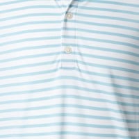 FootJoy Junior Stripe Pique Golf Polo, White/Light Blue