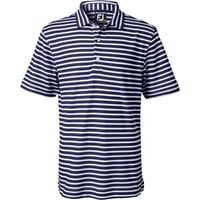 FootJoy Junior Stripe Pique Golf Polo, Navy/White