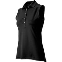 Greg Norman Women's Freedom Pique Sleeveless Golf Polo, Black