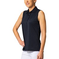 Greg Norman Women's Freedom Pique Sleeveless Golf Polo, Black