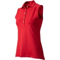 Greg Norman Women's Freedom Pique Sleeveless Golf Polo, Red