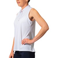 Greg Norman Women's Freedom Pique Sleeveless Golf Polo, White