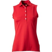 Greg Norman Women's Freedom Pique Sleeveless Golf Polo, Red