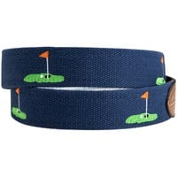 Greg Norman Men's Flag Golf Web Belt, Navy
