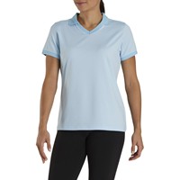FootJoy Women's Mini Stripe Open Collar Golf Polo, Light Blue