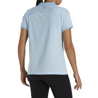 FootJoy Women's Mini Stripe Open Collar Golf Polo, Light Blue