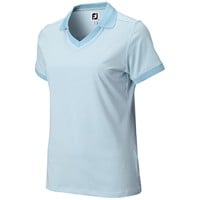 FootJoy Women's Mini Stripe Open Collar Golf Polo, Light Blue