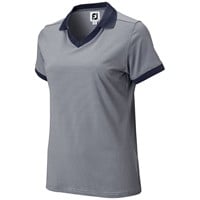 FootJoy Women's Mini Stripe Open Collar Golf Polo, Navy
