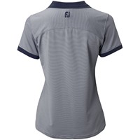 FootJoy Women's Mini Stripe Open Collar Golf Polo, Navy