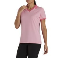 FootJoy Women's Mini Stripe Open Collar Golf Polo, Pink