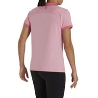 FootJoy Women's Mini Stripe Open Collar Golf Polo, Pink