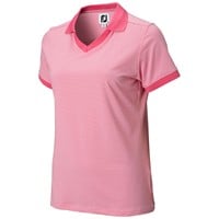 FootJoy Women's Mini Stripe Open Collar Golf Polo, Pink