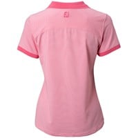 FootJoy Women's Mini Stripe Open Collar Golf Polo, Pink