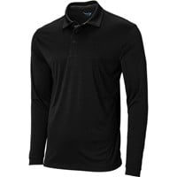 TGW Men's Solid Long Sleeve Golf Polo, Black