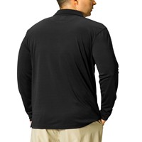 TGW Men's Solid Long Sleeve Golf Polo, Black