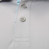 TGW Men's Solid Long Sleeve Golf Polo, Grey