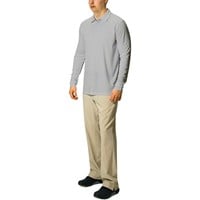 TGW Men's Solid Long Sleeve Golf Polo, Grey