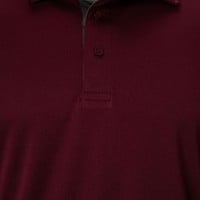 TGW Men's Solid Long Sleeve Golf Polo, Maroon