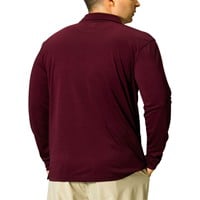 TGW Men's Solid Long Sleeve Golf Polo, Maroon