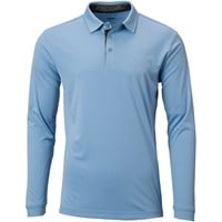 TGW Men's Solid Long Sleeve Golf Polo, Light Blue