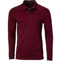 TGW Men's Solid Long Sleeve Golf Polo, Maroon
