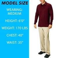 TGW Men's Solid Long Sleeve Golf Polo, White