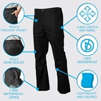 TGW Men's Waterproof Golf Rain Pants, Black