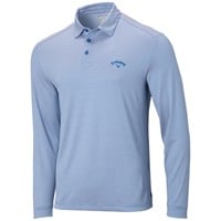Callaway Men's Fine Line Stripe Long Sleeve Golf Polo, Light Blue