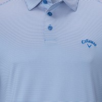 Callaway Men's Fine Line Stripe Long Sleeve Golf Polo, Light Blue