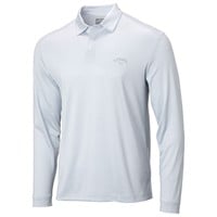 Callaway Men's Fine Line Stripe Long Sleeve Golf Polo, White
