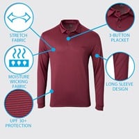 Callaway Men's Fine Line Stripe Long Sleeve Golf Polo, Black