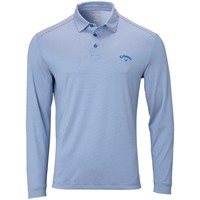 Callaway Men's Fine Line Stripe Long Sleeve Golf Polo, Light Blue