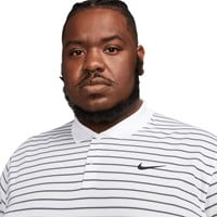 NIKE Men's Victory Stripe Golf Polo, White/Black