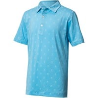 FootJoy Junior Print Golf Polo, Light Blue