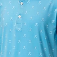 FootJoy Junior Print Golf Polo, Light Blue