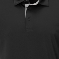 TGW Men's Collar Trim Solid Golf Polo, Black