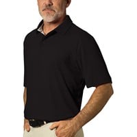 TGW Men's Collar Trim Solid Golf Polo, Black
