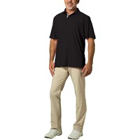 TGW Men's Collar Trim Solid Golf Polo, Black